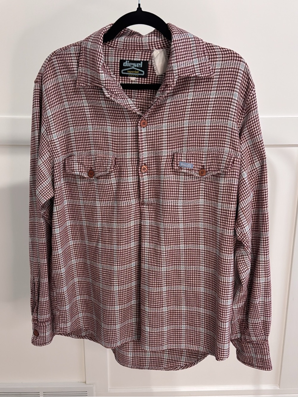 Vintage Diesel Y2K Plaid Button-Down Shirt street wear 90s grunge